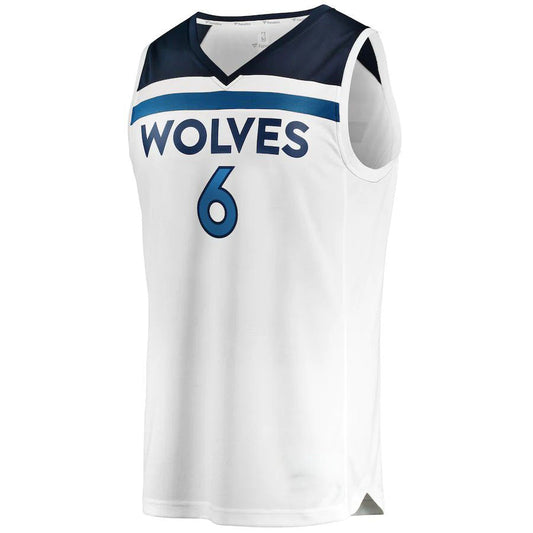 M.Timberwolves #6 Jordan McLaughlin Fanatics Branded Fast Break Player Jersey Association Edition White Stitched American Basketball Jersey UNEC