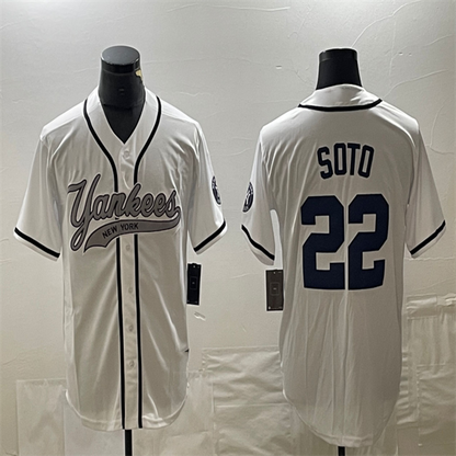 Los Angeles Dodgers #22 Juan Soto White Home Authentic Patch Jersey Baseball Jerseys