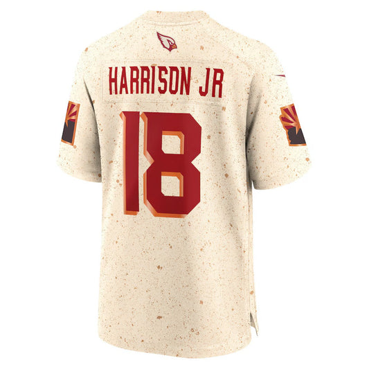 A.Cardinals #18 Marvin Harrison Jr. 2025 Rivalries Collection Game Jersey - Natural Stitched American Football Jerseys