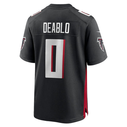 A.Falcons #0 Divine Deablo Black Team Game Jersey Stitched American Football Jerseys UNEC