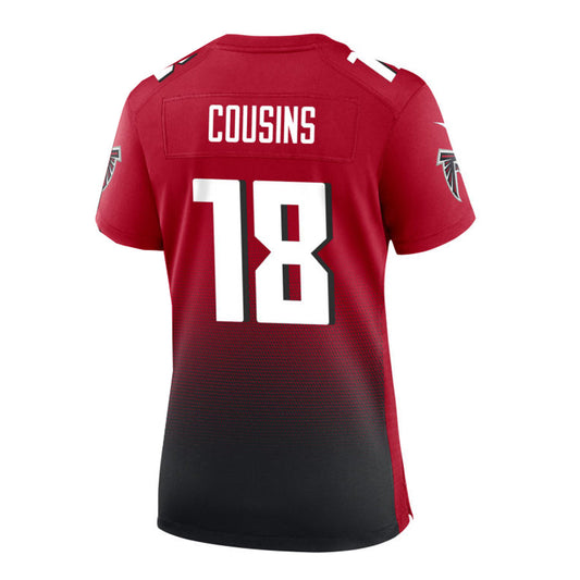 A.Falcons #18 Kirk Cousins Alternate Game Jersey - Red Stitched American Football Jerseys