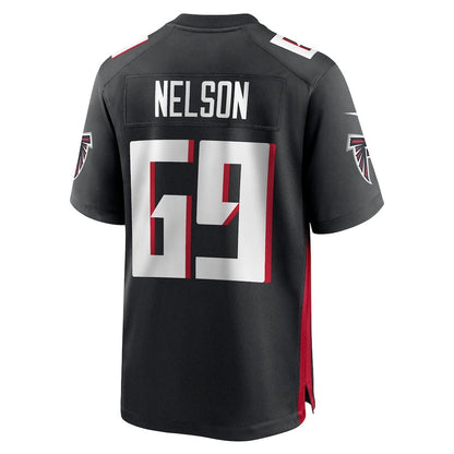 A.Falcons #69 Jack Nelson Black Team Game Stitched American Football Jerseys UNEC