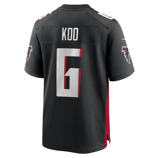 A.Falcons #6 Younghoe Koo Black Team Game Stitched American Football Jerseys
