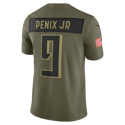 A.Falcons #9 Michael Penix Jr. Olive 2025 Salute to Service Limited Jersey Stitched American Football Jerseys