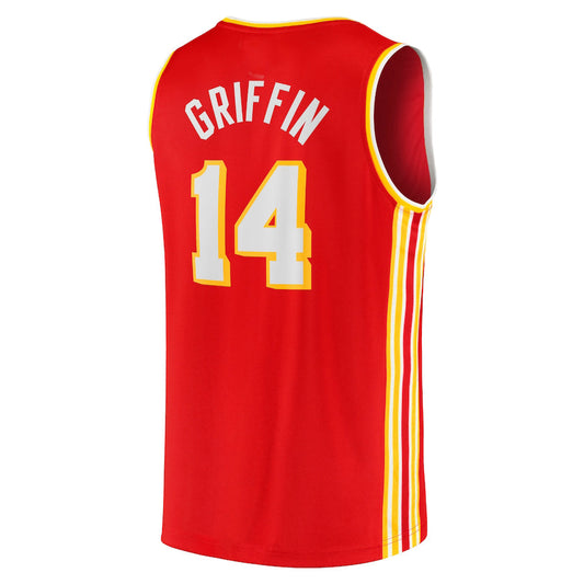 A.Hawks #14 AJ Griffin Fanatics Branded 2022 Draft First Round Pick Fast Break Replica Player Jersey Icon Edition Red Stitched American Basketball Jersey UNEC