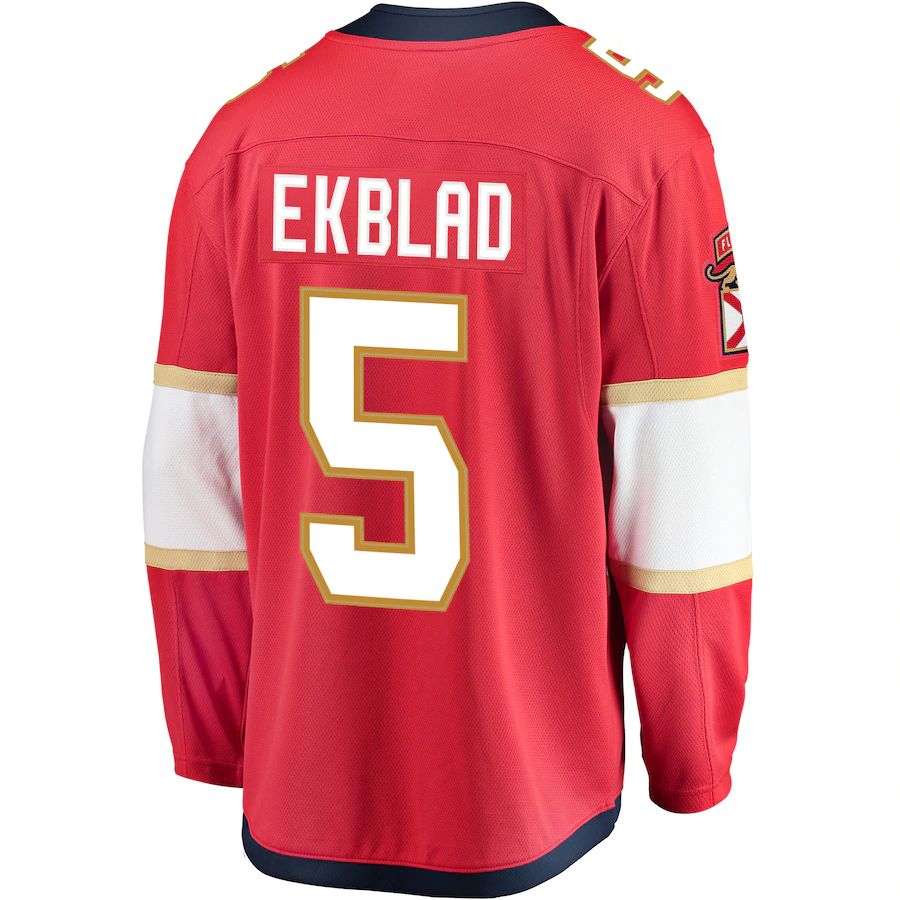 F.Panthers #5 Aaron Ekblad Fanatics Branded Breakaway Player Jersey Red Stitched American Hockey Jersey UNEC