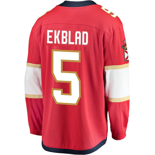 F.Panthers #5 Aaron Ekblad Fanatics Branded Breakaway Player Jersey Red Stitched American Hockey Jersey UNEC