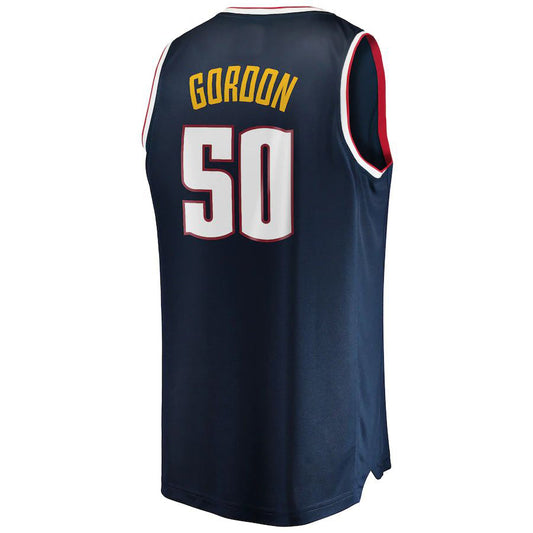 D.Nuggets #50 Aaron Gordon Fanatics Branded 2020-21 Fast Break Replica Jersey Icon Edition Navy Stitched American Basketball Jersey UNEC