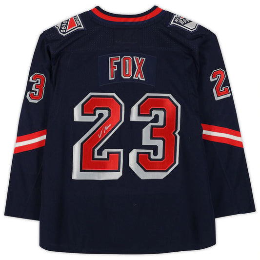 NY.Rangers #23 Adam Fox Fanatics Authentic Autographed 2020-21 Reverse Retro Navy Stitched American Hockey Jersey UNEC