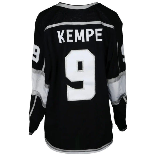 LA.Kings #9 Adrian Kempe Fanatics Authentic Game-Used  Black Jersey from the 2018 Playoffs  Stitched American Hockey Jersey UNEC