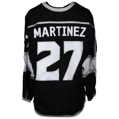 LA.Kings #27 Alec Martinez Fanatics Authentic Game-Used from the 2017-18 Season Black Stitched American Hockey Jersey UNEC