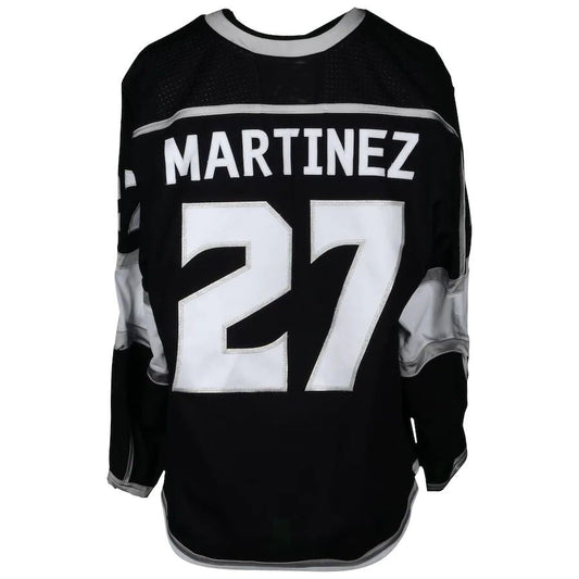 LA.Kings #27 Alec Martinez Fanatics Authentic Game-Used from the 2017-18 Season Black Stitched American Hockey Jersey UNEC