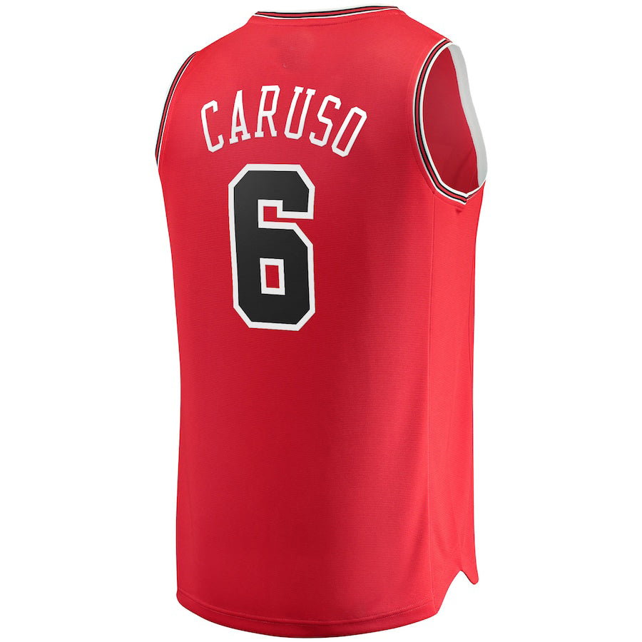 C.Bulls #6 Alex Caruso Fanatics Branded 2021-22 Fast Break Replica Jersey Icon Edition  Red Stitched American Basketball Jersey UNEC