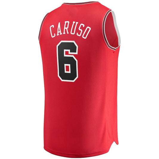 C.Bulls #6 Alex Caruso Fanatics Branded 2021-22 Fast Break Replica Jersey Icon Edition  Red Stitched American Basketball Jersey UNEC