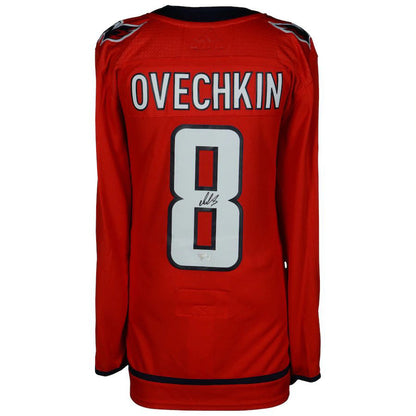 W.Capitals #8 Alex Ovechkin Fanatics Authentic Autographed Red Stitched American Hockey Jersey UNEC
