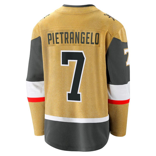 V.Golden Knights #7 Alex Pietrangelo Fanatics Branded Alternate Premier Breakaway Player Jersey Gold Stitched American Hockey Jersey UNEC