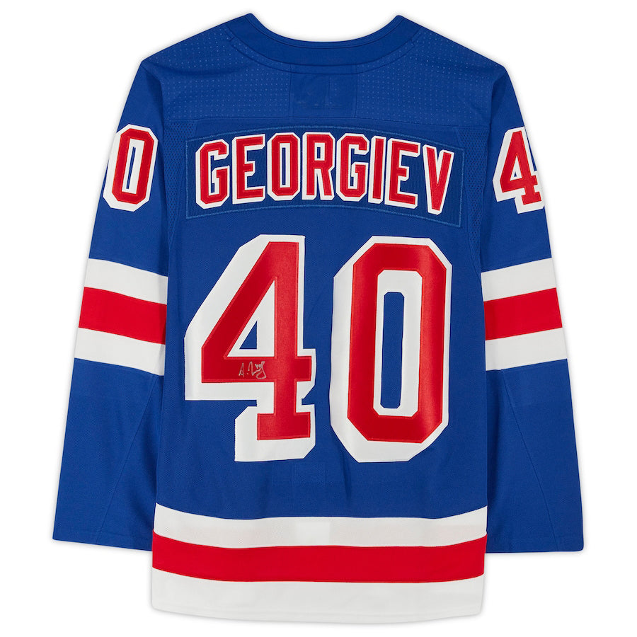 NY.Rangers #40 Alexandar Georgiev Fanatics Authentic Autographed Blue Jersey Stitched American Hockey Jersey UNEC
