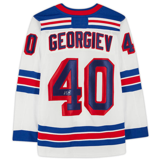 NY.Rangers #40 Alexandar Georgiev Fanatics Authentic Autographed  White Stitched American Hockey Jersey UNEC