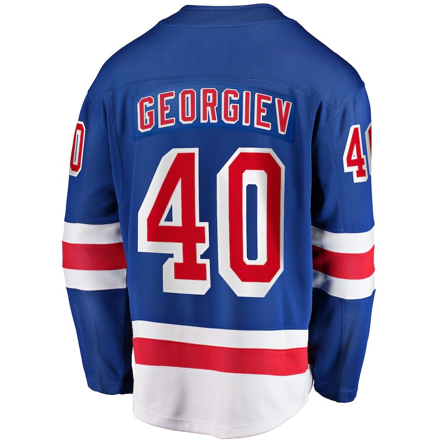 NY.Rangers #40 Alexandar Georgiev Fanatics Branded Home Breakaway Player Jersey Blue Jersey Stitched American Hockey Jersey UNEC