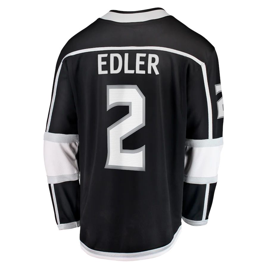 LA.Kings #2 Alexander Edler Fanatics Branded Home Breakaway Player Jersey  Black Stitched American Hockey Jersey UNEC