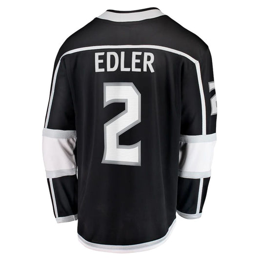 LA.Kings #2 Alexander Edler Fanatics Branded Home Breakaway Player Jersey  Black Stitched American Hockey Jersey UNEC