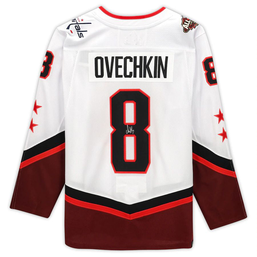 W.Capitals #8 Alex Ovechkin Fanatics Authentic Autographed 2022 All-Star Game Jersey White Stitched American Hockey Jersey UNEC