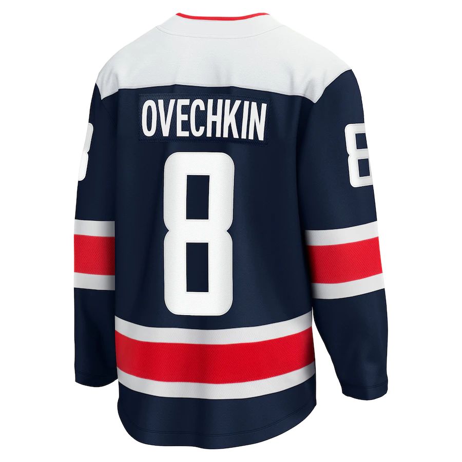 W.Capitals #8 Alex Ovechkin Fanatics Branded 2020-21 Alternate Premier Breakaway Player Jersey Navy Stitched American Hockey Jersey UNEC