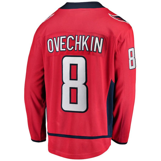 W.Capitals #8 Alex Ovechkin Fanatics Branded Breakaway Player Jersey Red Stitched American Hockey Jersey UNEC