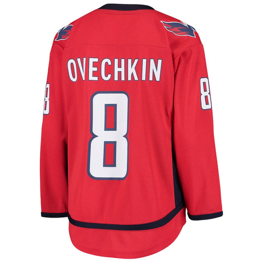 W.Capitals #8 Alex Ovechkin Home Replica Player Jersey Red Stitched American Hockey Jersey UNEC