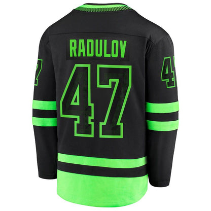 D.Stars #47 Alexander Radulov Fanatics Branded 2020-21 Alternate Premier Breakaway Player Jersey Black Stitched American Hockey Jersey UNEC