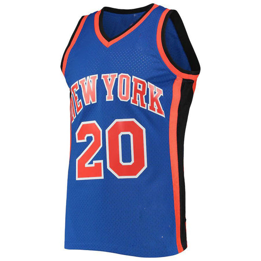 NY.Knicks #20 Allan Houston Mitchell & Ness 1998-99 Hardwood Classics Swingman Jersey Blue Stitched American Basketball Jersey UNEC