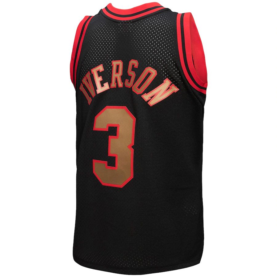 PH.76ers #3 Allen Iverson Mitchell & Ness 1996-97 Hardwood Classics Reload 3.0 Swingman Jersey Black Stitched American Basketball Jersey UNEC