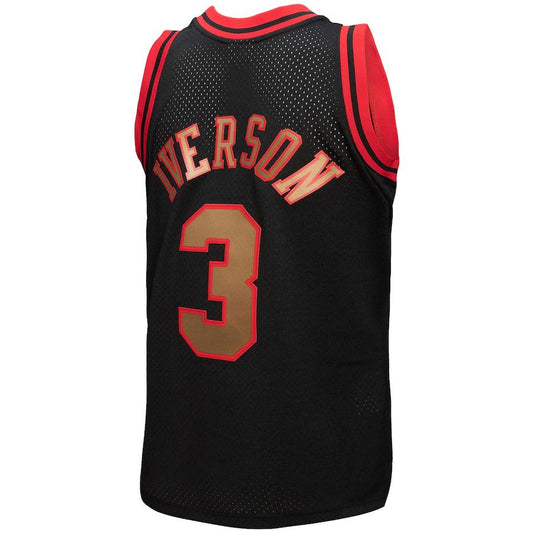 PH.76ers #3 Allen Iverson Mitchell & Ness 1996-97 Hardwood Classics Reload 3.0 Swingman Jersey Black Stitched American Basketball Jersey UNEC