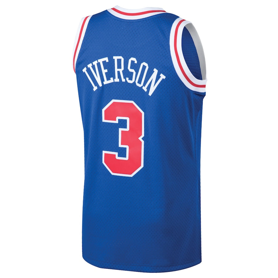 PH.76ers #3 Allen Iverson Mitchell & Ness 1996-97 Hardwood Classics Throwback Swingman Jersey Royal Stitched American Basketball Jersey UNEC