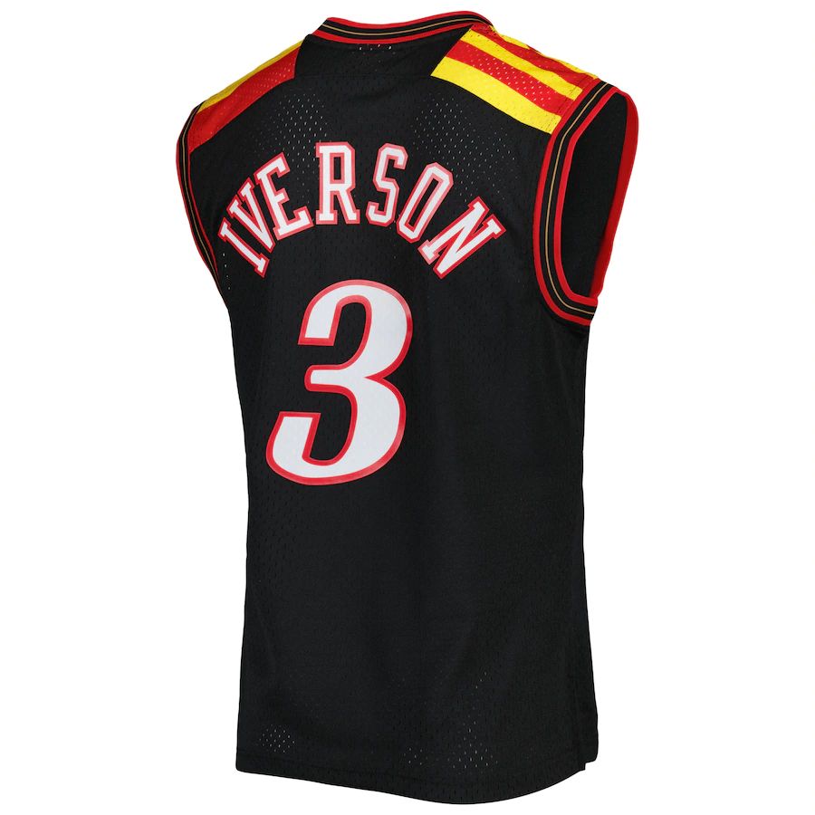PH.76ers #3 Allen Iverson Mitchell & Ness Hardwood Classics 2006-07 Swingman Jersey Black Stitched American Basketball Jersey UNEC