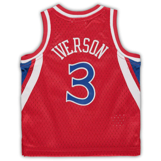 PH.76ers #3 Allen Iverson Mitchell & Ness Infant 1996-97 Hardwood Classics Retired Player Jersey Red Stitched American Basketball Jersey UNEC