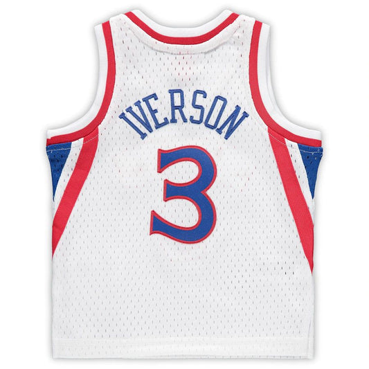 PH.76ers #3 Allen Iverson Mitchell & Ness Infant 1996-97 Hardwood Classics Retired Player Jersey White Stitched American Basketball Jersey UNEC