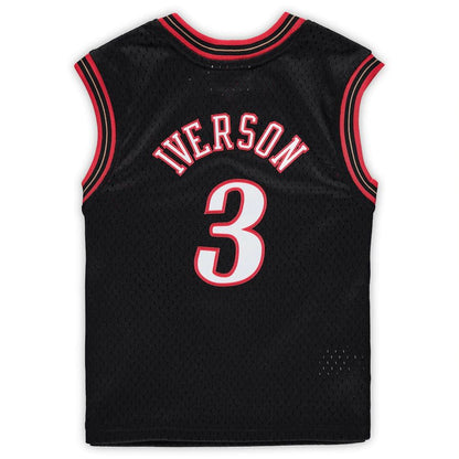 PH.76ers #3 Allen Iverson Mitchell & Ness Preschool 2000-2001 Hardwood Classics Throwback Team Jersey Black Stitched American Basketball Jersey UNEC