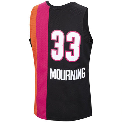 M.Heat #33 Alonzo Mourning Miami Heat Mitchell & Ness 2005-06 Hardwood Classics Swingman Jersey Black Stitched American Basketball Jersey UNEC