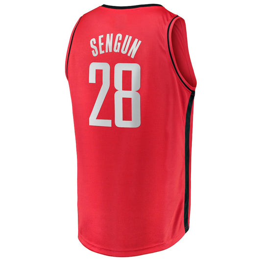 H.Rockets #28 Alperen Sengun Fanatics Branded Youth 2021-22 Fast Break Replica Jersey Icon Edition Red Stitched American Basketball Jersey UNEC