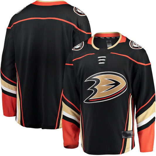 A.Ducks Fanatics Branded Breakaway Home Jersey Black Stitched American Hockey Jersey UNEC