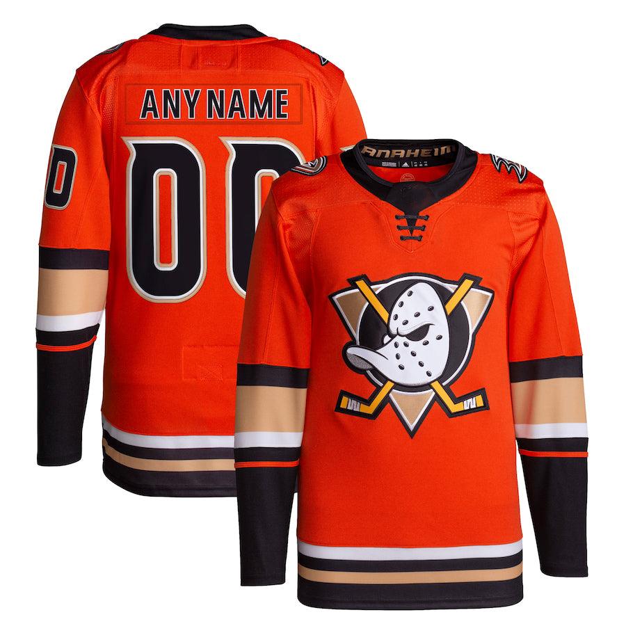 Custom A.Ducks Alternate Primegreen Authentic Pro Jersey Orange Stitched American Hockey Jersey UNEC