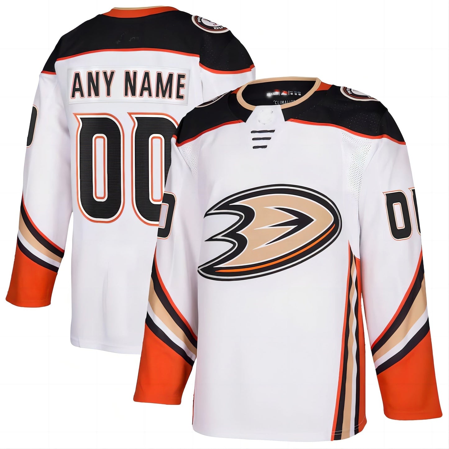 Custom A.Ducks Away Authentic Jersey White Stitched American Hockey Jersey UNEC
