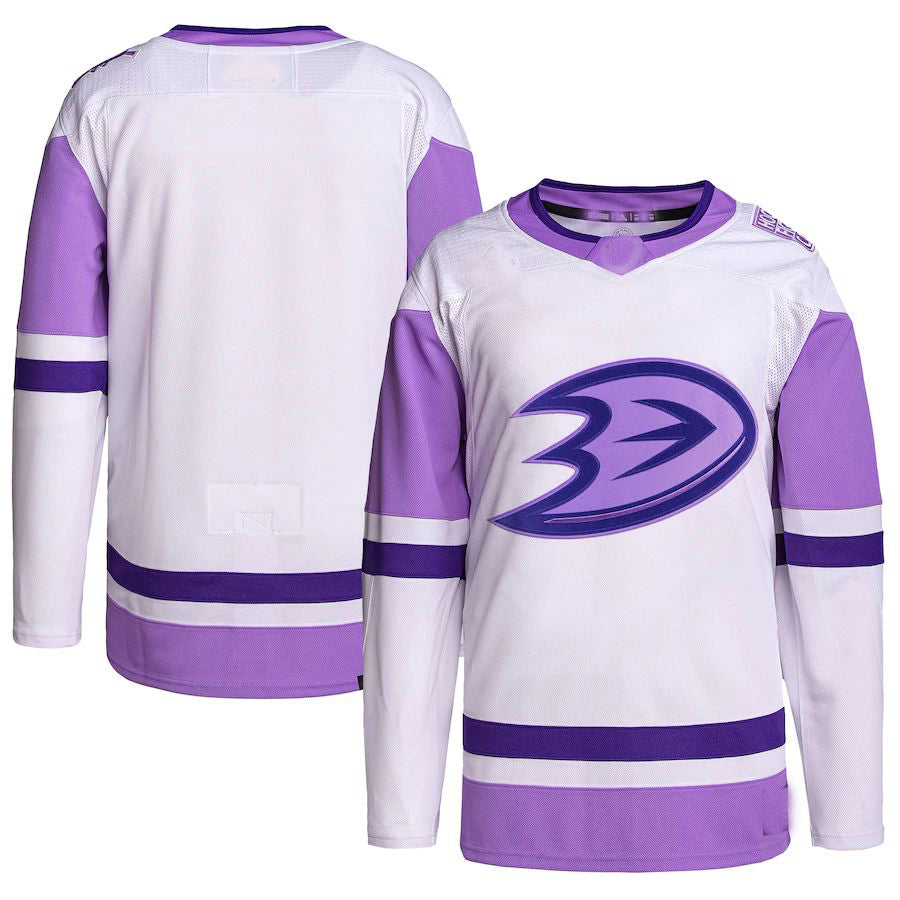 A.Ducks Fights Cancer Primegreen Authentic Blank Practice Jersey Stitched American Hockey Jersey UNEC