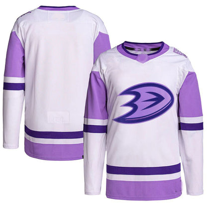 A.Ducks Fights Cancer Primegreen Authentic Blank Practice Jersey Stitched American Hockey Jersey UNEC