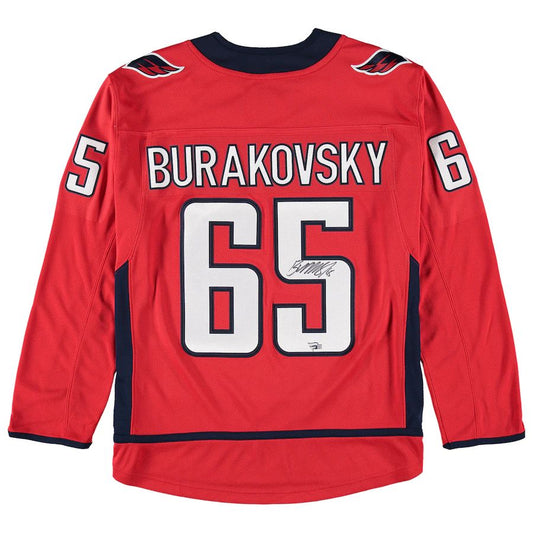 W.Capitals #65 Andre Burakovsky Fanatics Authentic Autograph Jersey  Red Stitched American Hockey Jersey UNEC