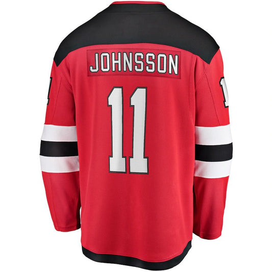 NJ.Devils #11 Andreas Johnsson Fanatics Branded Breakaway Player Jersey Red Stitched American Hockey Jersey UNEC
