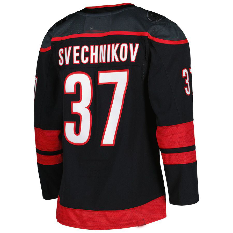 C.Hurricanes #37 Andrei Svechnikov Primegreen Authentic Pro Alternate Player Jersey Black Stitched American Hockey Jersey UNEC