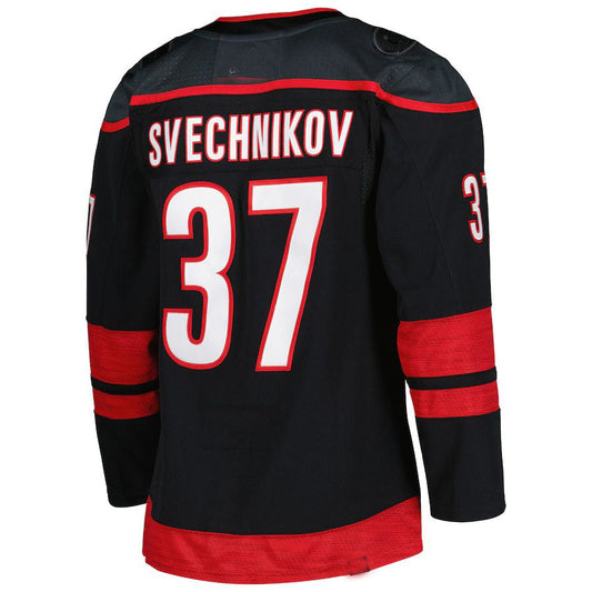 C.Hurricanes #37 Andrei Svechnikov Primegreen Authentic Pro Alternate Player Jersey Black Stitched American Hockey Jersey UNEC