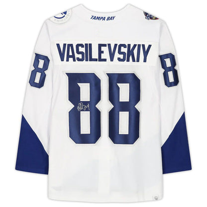 TB.Lightning #88 Andrei Vasilevskiy Fanatics Authentic Autographed 2022 Stadium Series Jersey White Stitched American Hockey Jersey UNEC